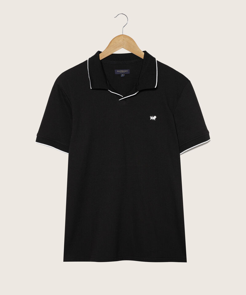 Polo Sport Unicolor, Cuello, Pechera Y Puños Tejidos Preteñidos, Silueta Slim Fit