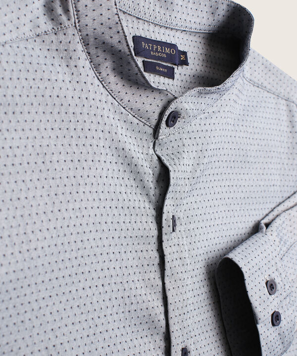 Camisa Estampada Cuello Mao