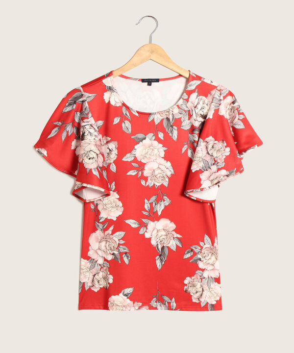 Camiseta Estampada  Manga Corta Con vuelo