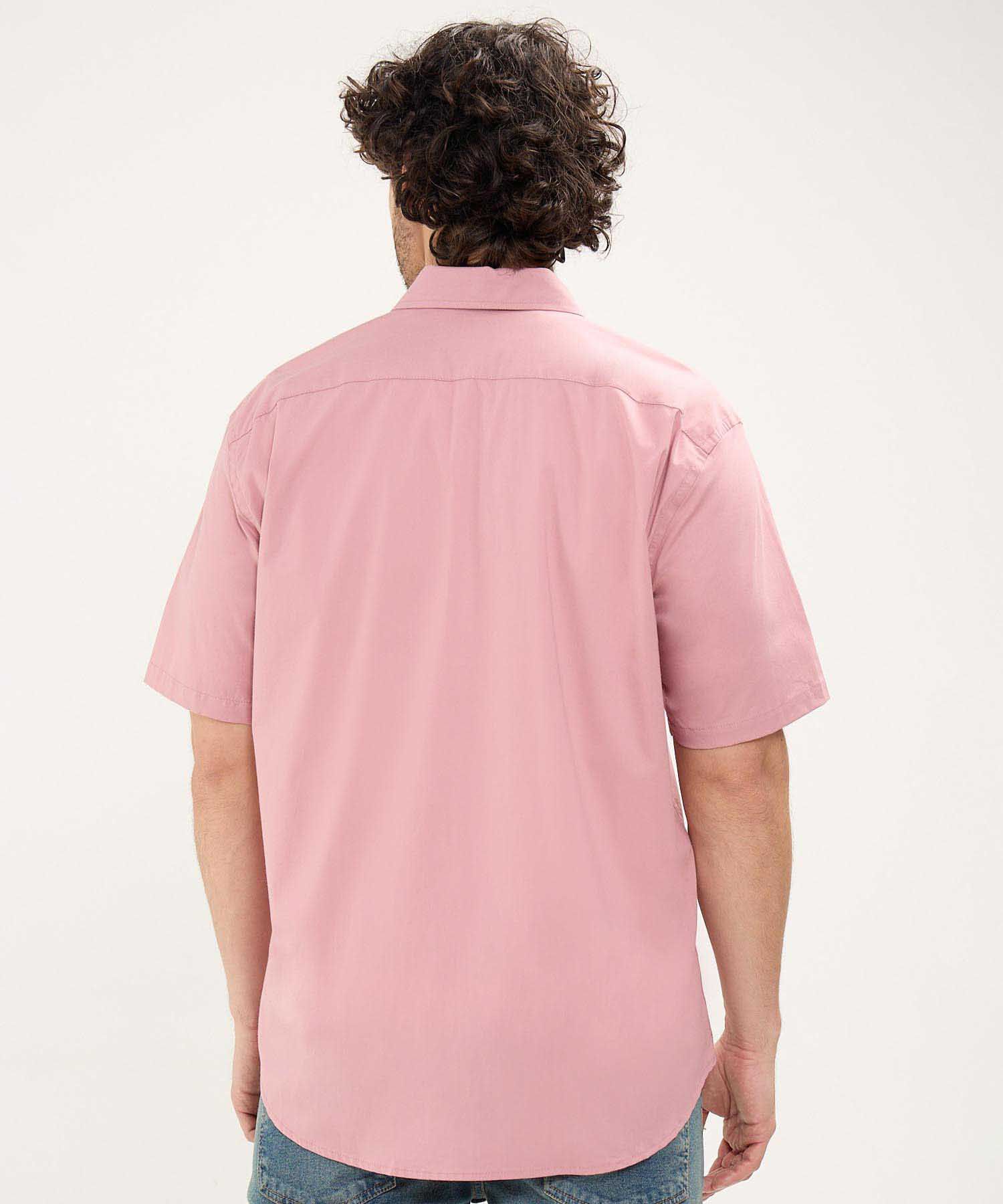 Camisa Manga Corta con Cuello Camisero Blanco
