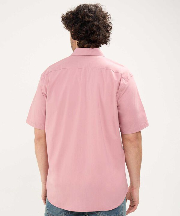 Camisa Manga Corta con Cuello Camisero Blanco