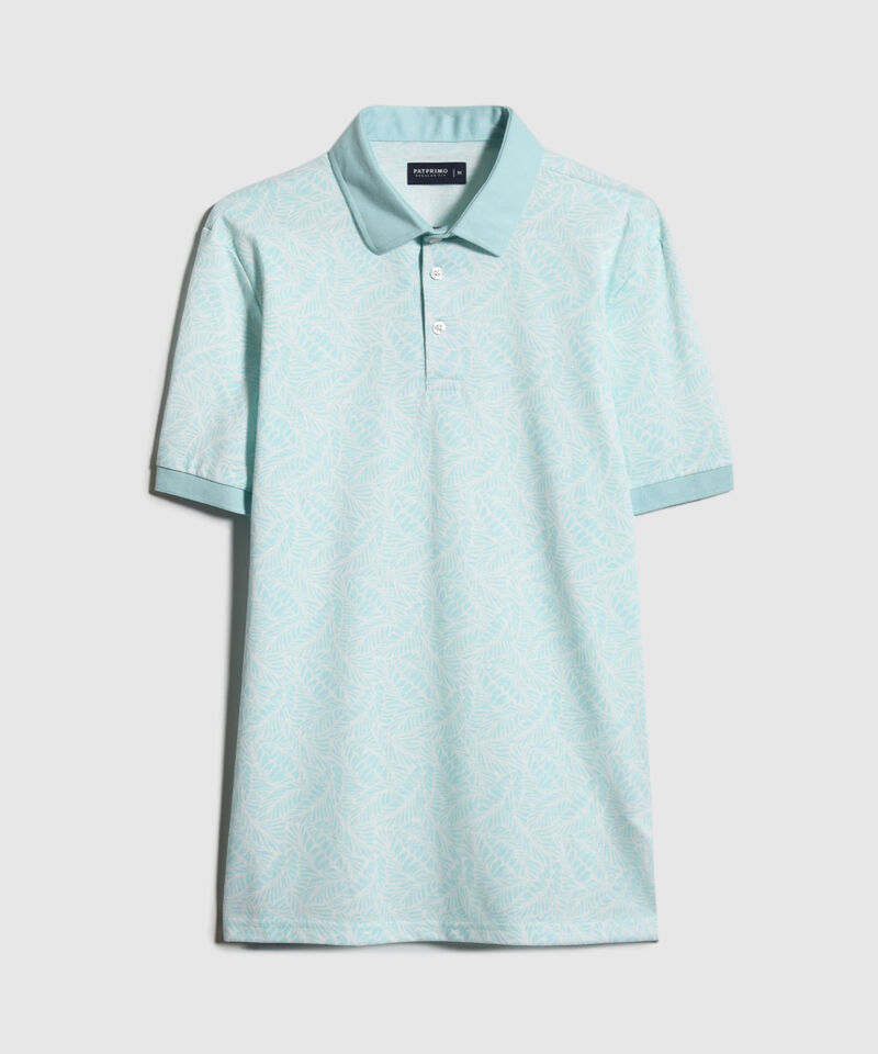 Polo Estampada, Cuello Máquina Con Puños Tejidos
