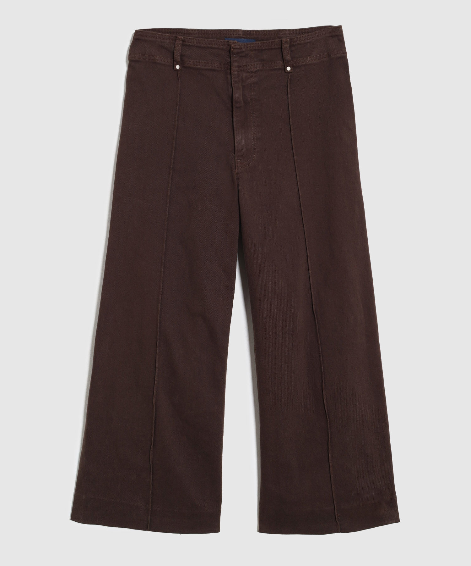 Jeans Culotte Con Costuras Frontales Mujer
