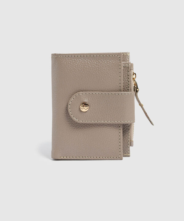 Billetera Compacta Con Broche Mujer image number null