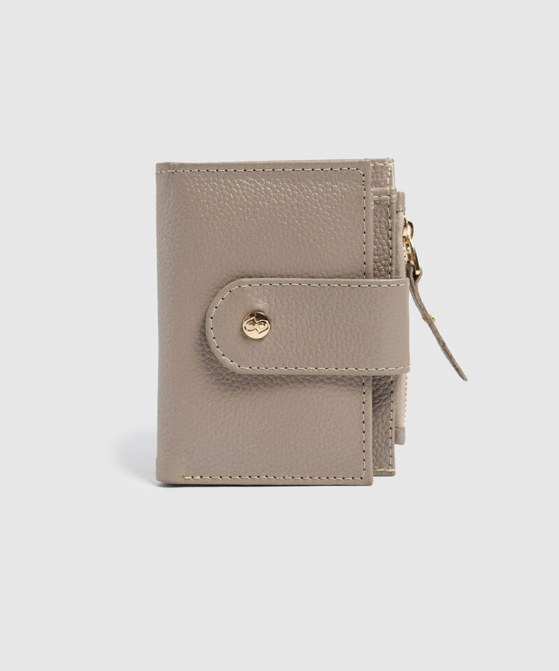 Billetera Compacta Con Broche Mujer