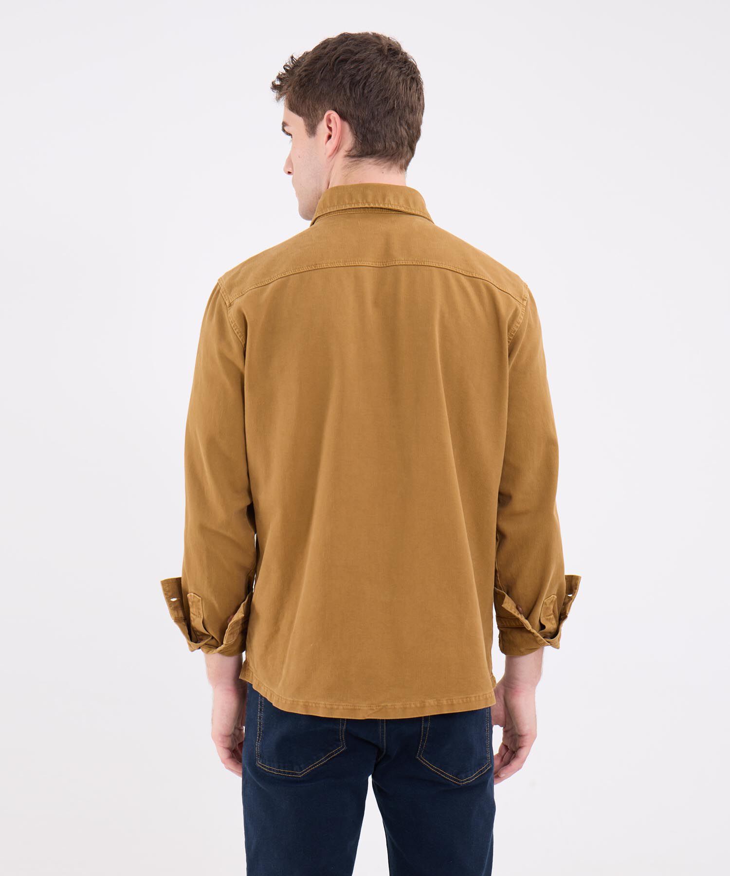 Camisa Tipo Chaqueta Unicolor