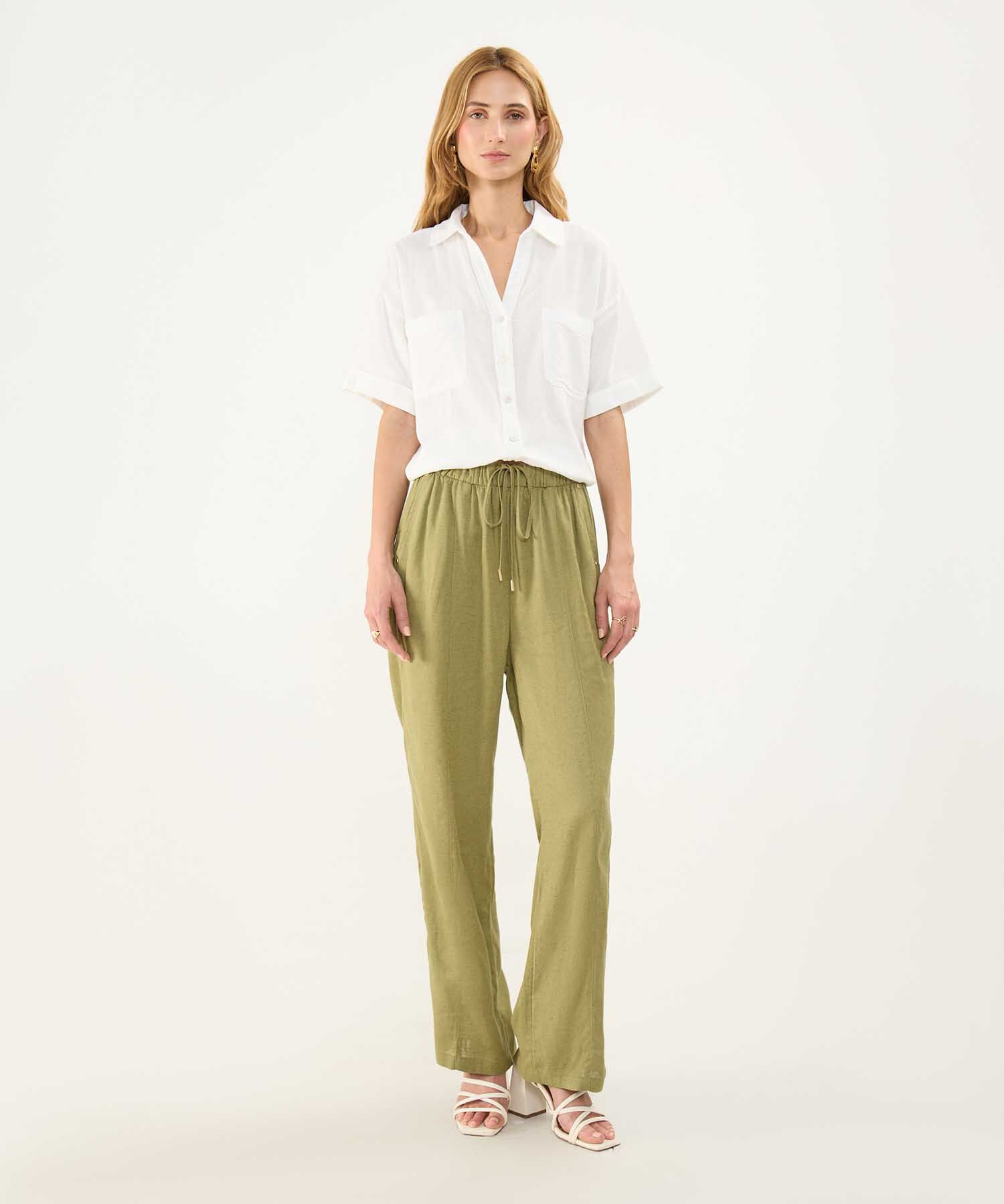 Camisa en Efecto Lino