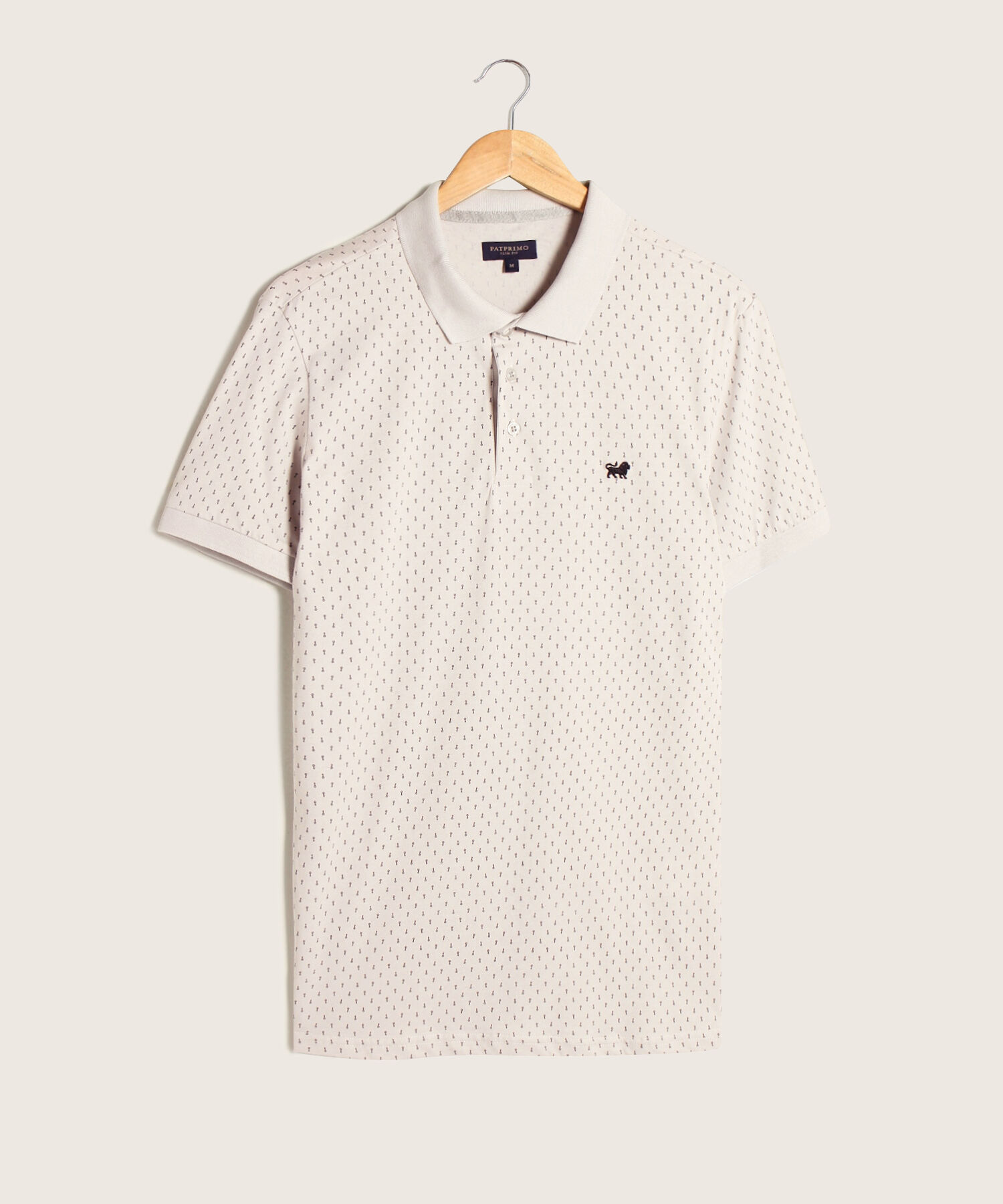 Polo Estampada Con Cuello Y Puños Tejidos Sin Bolsillo Y Silueta Slim Fit, Living Class Línea Moda