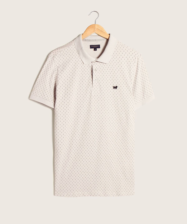 Polo Estampada Con Cuello Y Puños Tejidos Sin Bolsillo Y Silueta Slim Fit, Living Class Línea Moda
