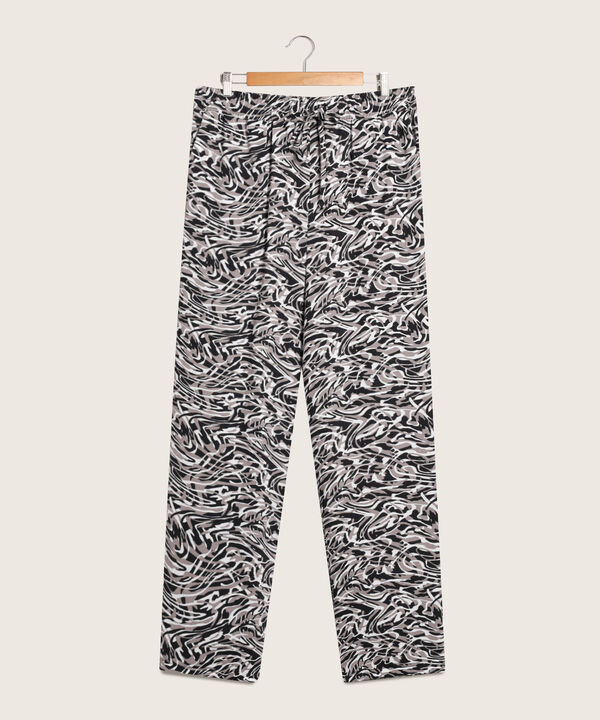 Pantalón Estampado Con Cintura