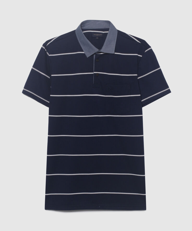 Polo , Cuello Duro En Contraste Con Bolsillo, Silueta Slim Fit, Cítrico Marinero