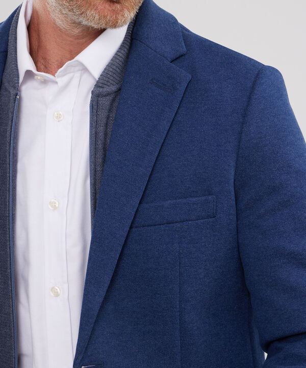 Blazer Manga Larga En Punto Con Bolsillos En Frente