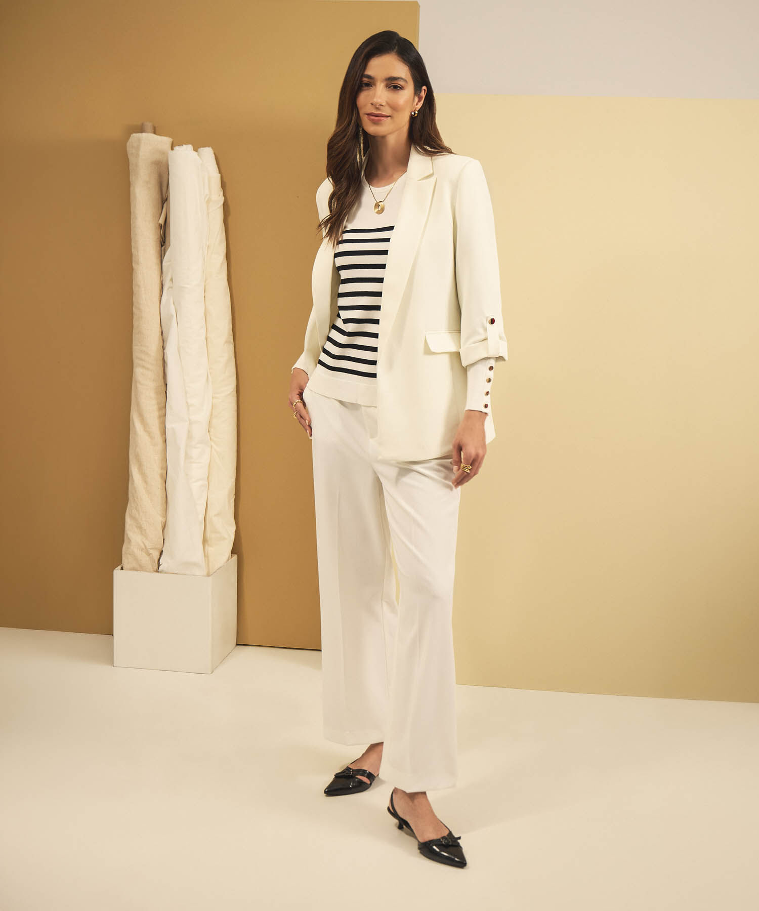 Blazer Casual Manga Larga Mujer