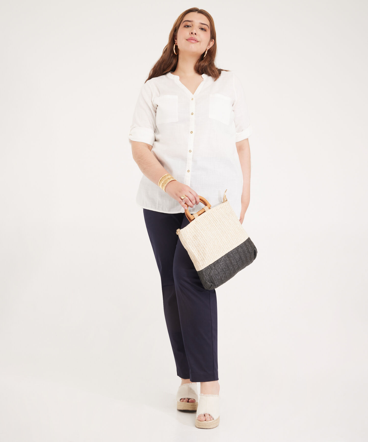 Blusa Manga ¾ con Cuello Neru