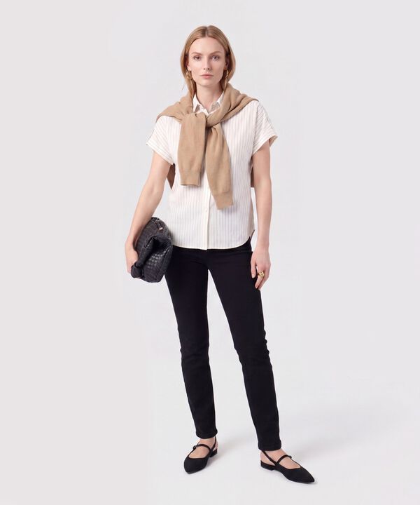 Camisa Manga Con Doblez Mujer
