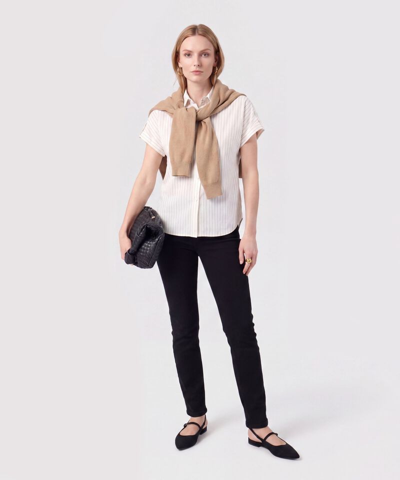 Camisa Manga Con Doblez Mujer