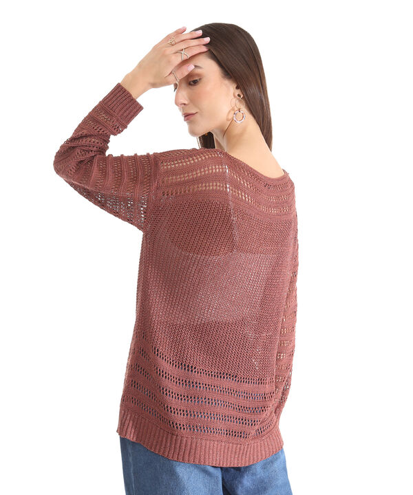 Saco Cuello Semi Bandeja Manga Larga Con Hilos Metalizados
