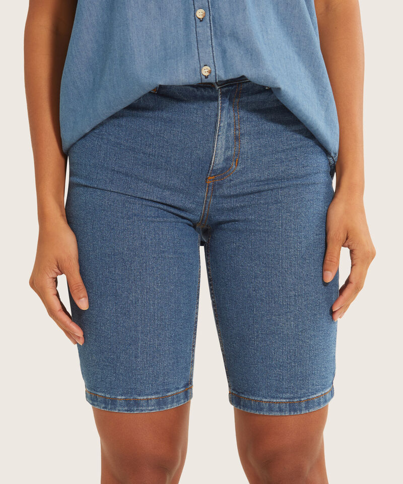 Bermuda Denim Talle Alto Para Mujer