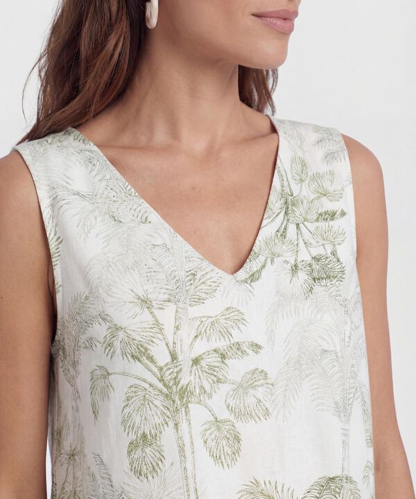 Vestido Corto Estampado Manga Sisa 