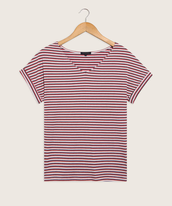 Camiseta Manga Corta Con Guardapolvo Cuello V Preteñida