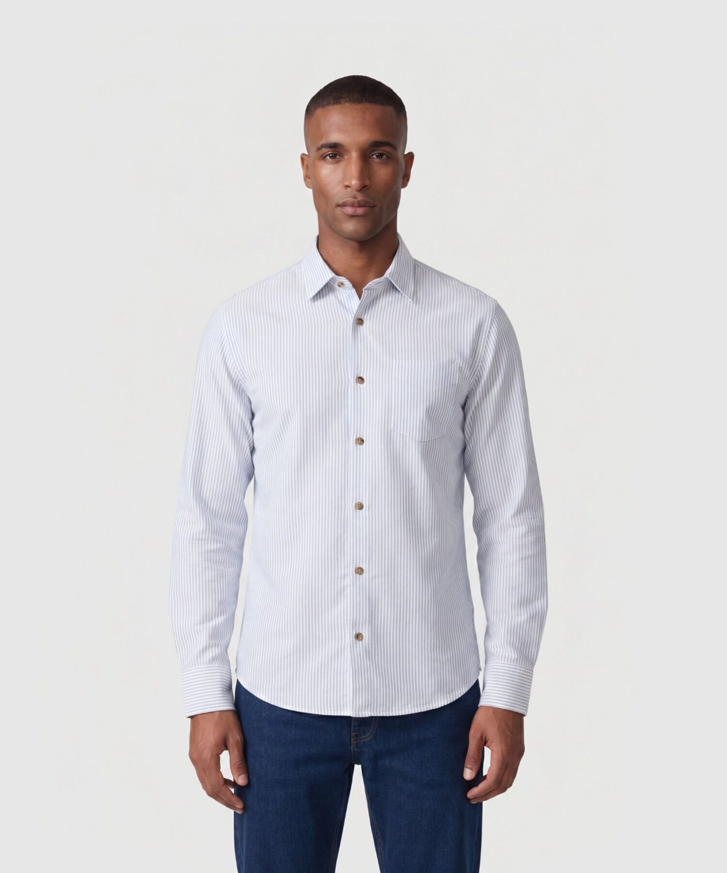 Camisa Manga Larga con Bolsillo Para Hombre
