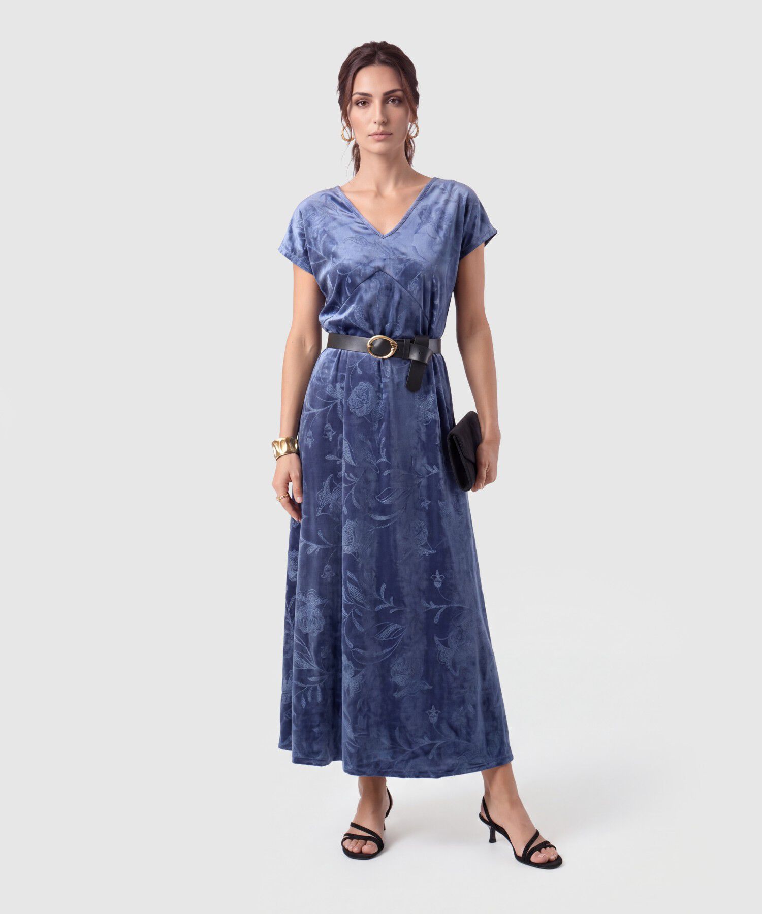 Vestido Largo Manga Sisa Para Mujer