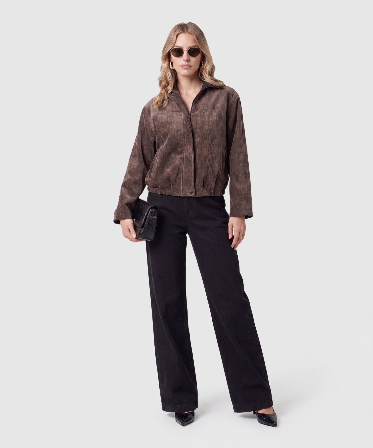 Chaqueta Mujer En Pana Con Cuello Contraste