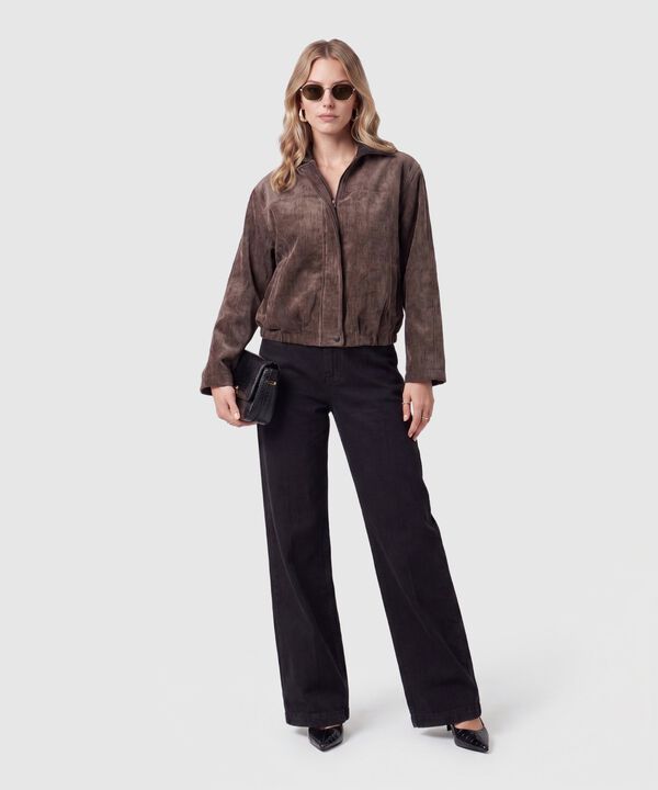 Chaqueta Mujer En Pana Con Cuello Contraste