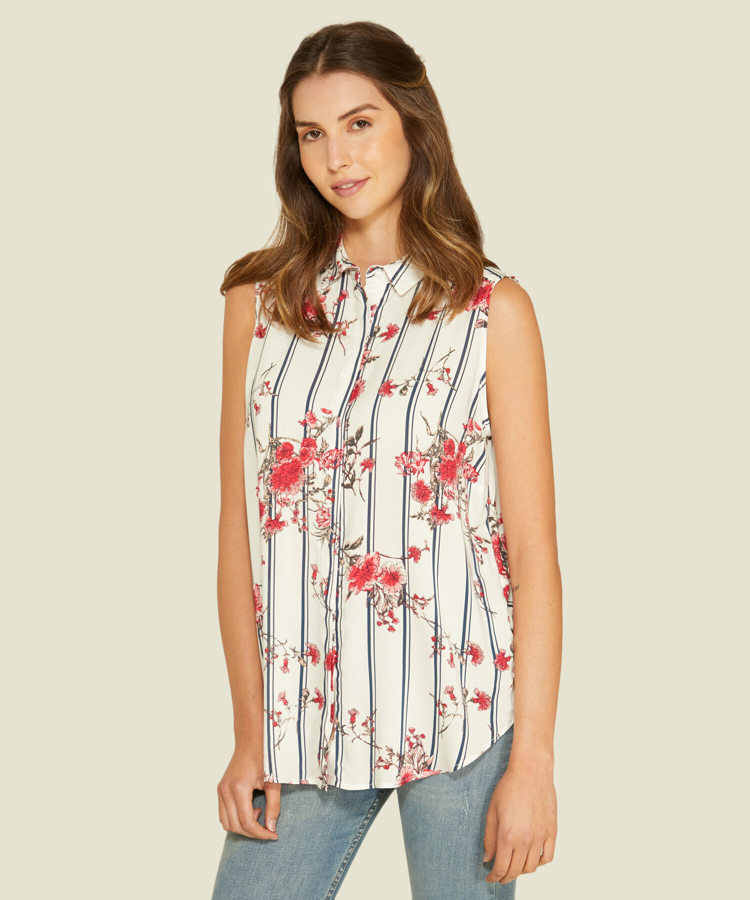 Camisa Manga Sisa Estampada