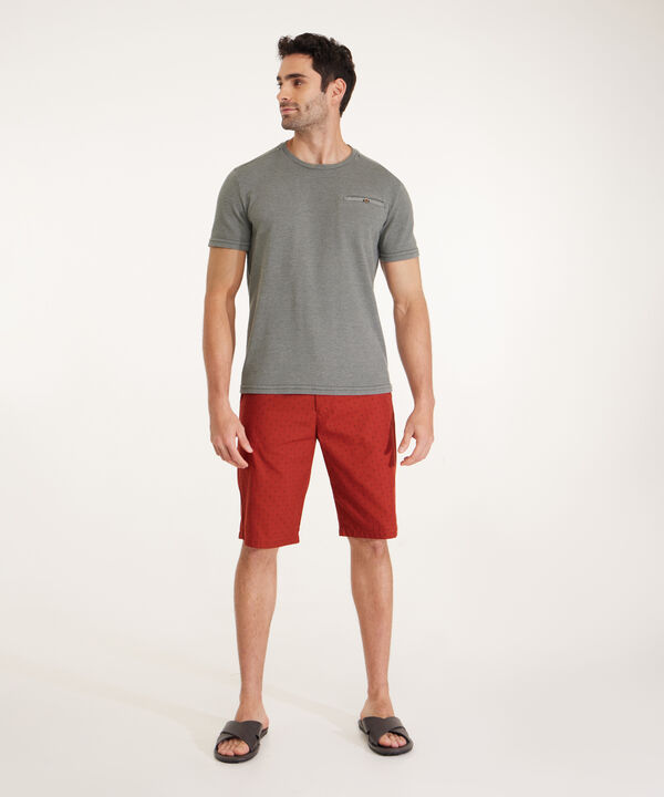 Camiseta Cuello Redondo  Bolsillo Ribete