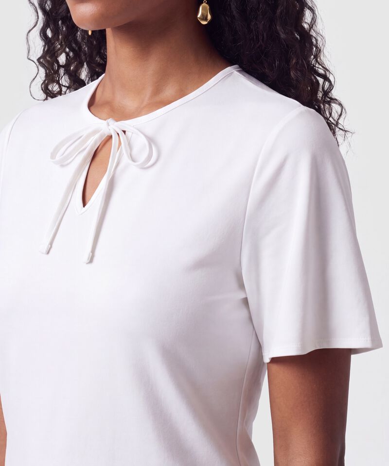 Blusa Manga Corta Con Lazos Mujer