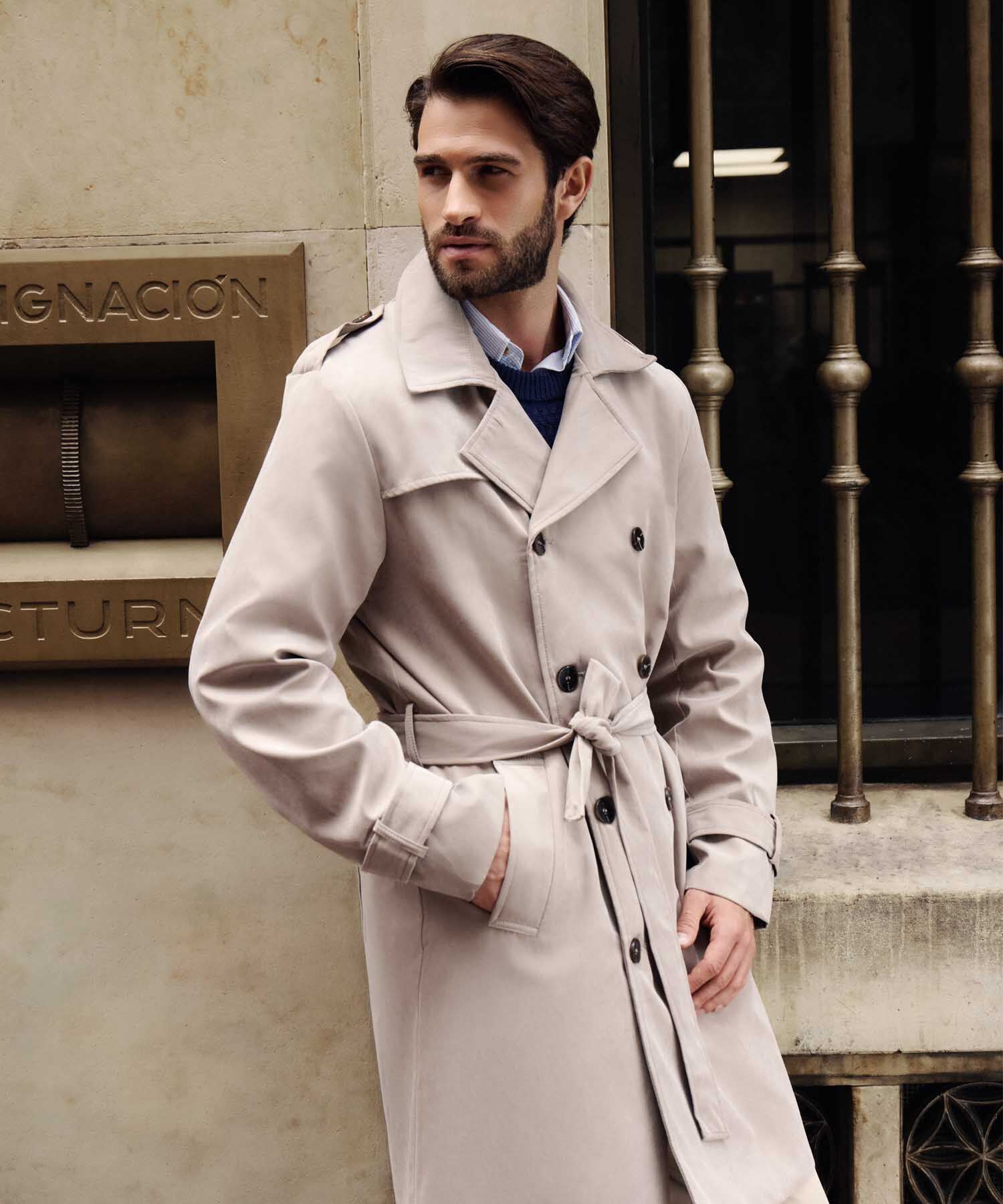 Chaqueta Trench Coat Unicolor
