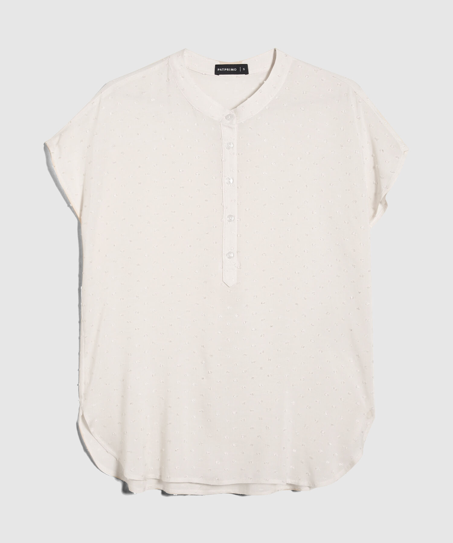 Blusa Unicolor Textura Manga Corta