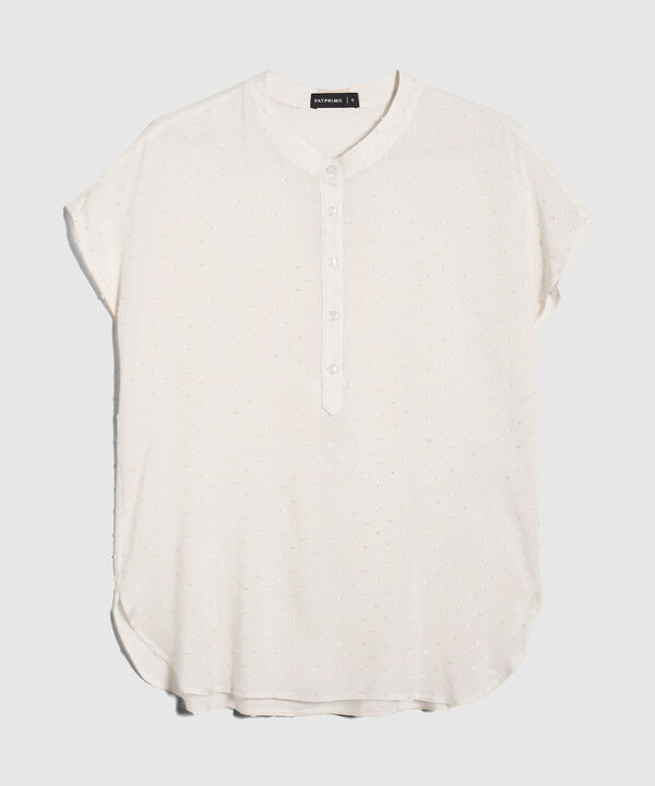 Blusa Unicolor Textura Manga Corta