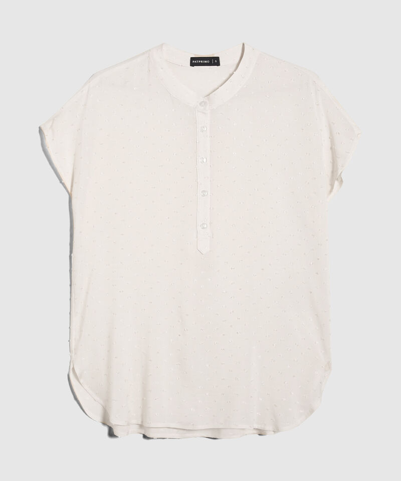 Blusa Unicolor Textura Manga Corta