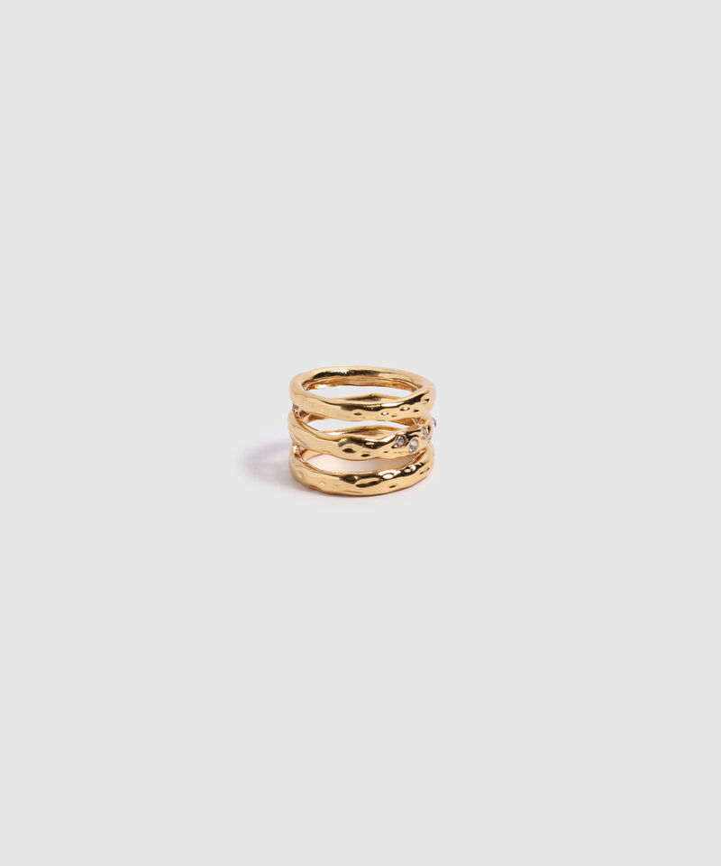 Anillo Múltiple con Diseño Martillado Para Mujer