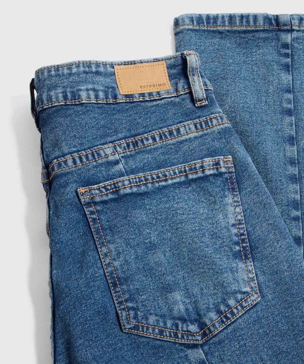 Jean Recto con Costuras Frontales para Mujer image number null