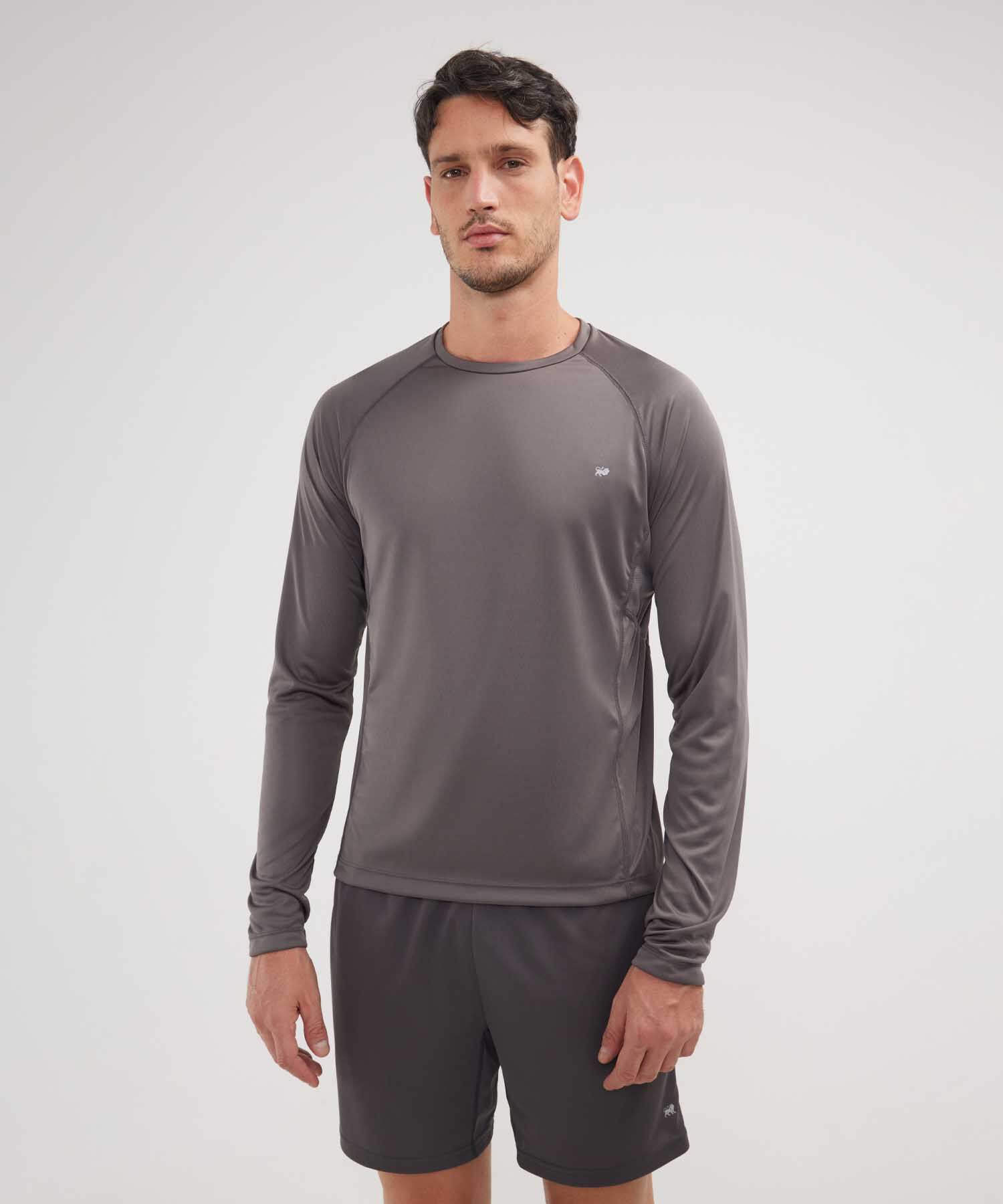 Camiseta Para Hombre De Diseño Deportivo, Cuello Redondo, Manga Larga