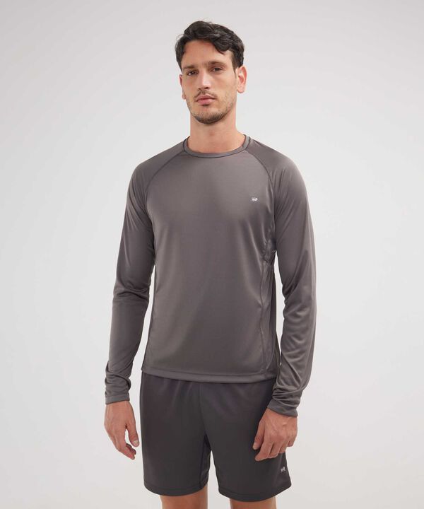 Camiseta Para Hombre De Diseño Deportivo, Cuello Redondo, Manga Larga