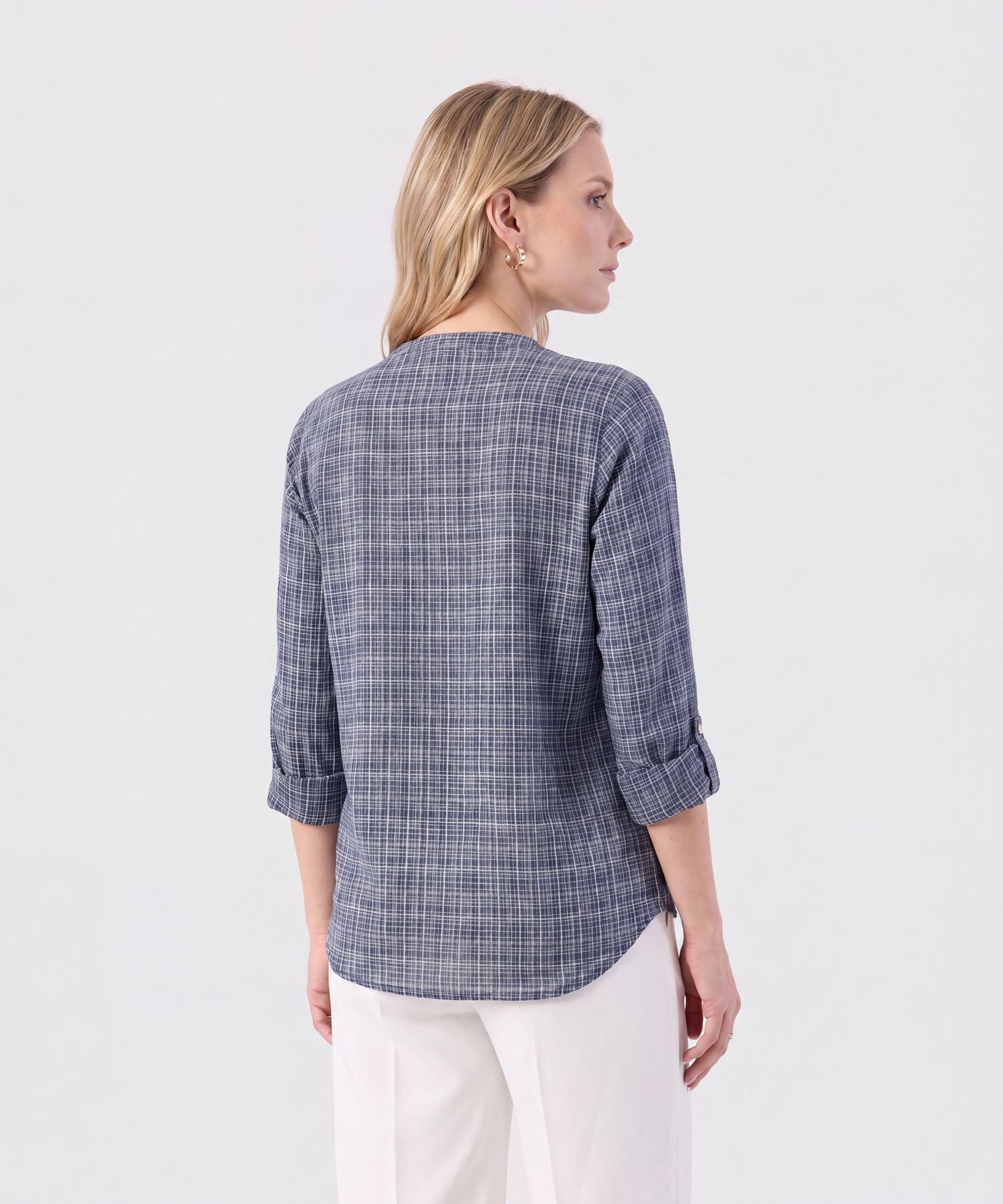 Blusa Cuello V Manga Larga Para Mujer