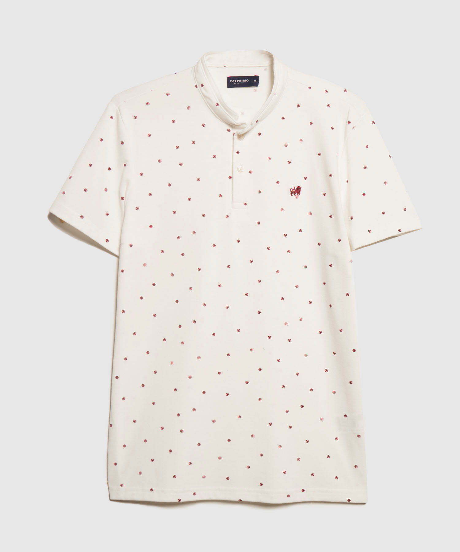Polo Estampada, Cuello Mao Sin Bolsillo