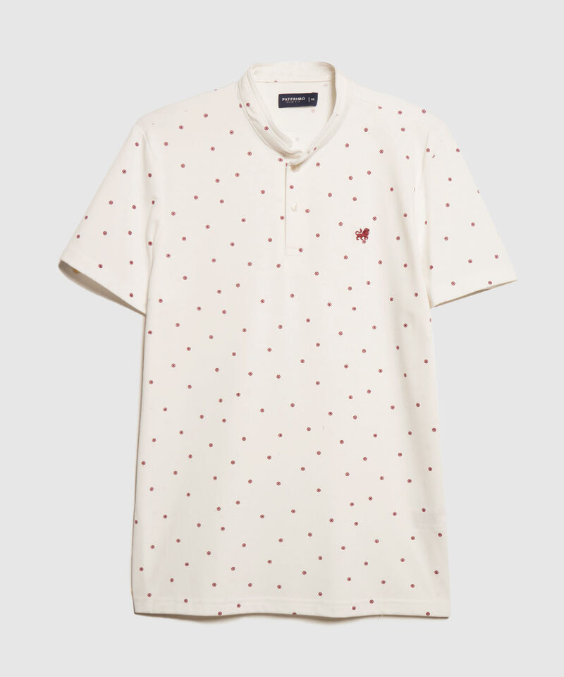 Polo Estampada, Cuello Mao Sin Bolsillo