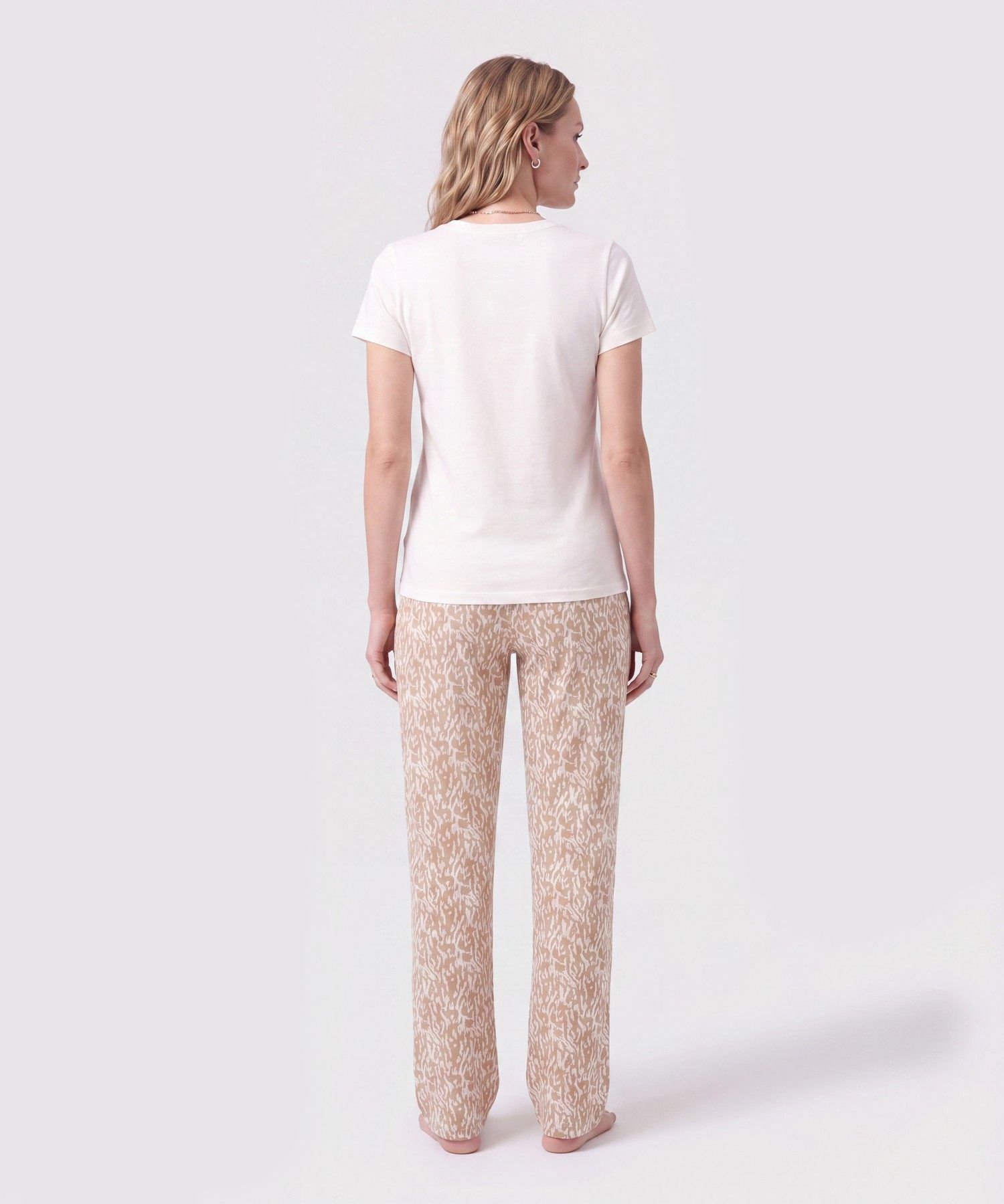 Pijama De Pantal&oacute;n Y Cuello Redondo Mujer