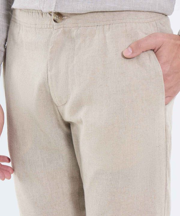 Pantalón Tipo Chino En Lino image number null