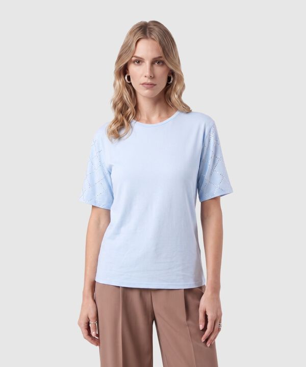 Camiseta de Mujer con Apliques en Mangas image number null