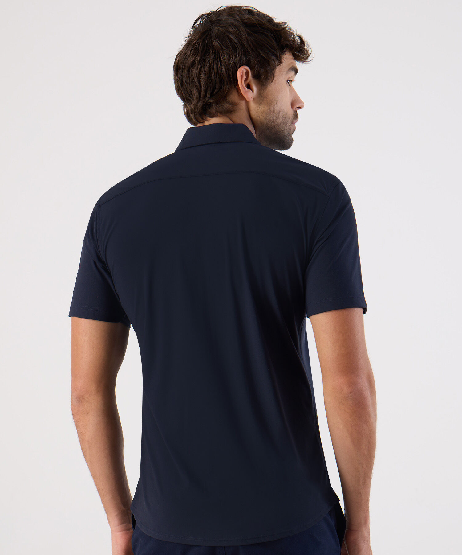 Camisa Slim Fit Manga Corta Para Hombre