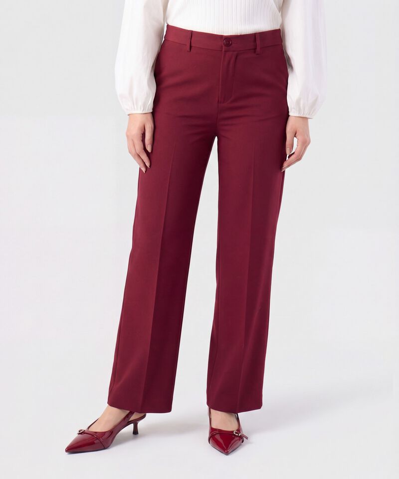 Pantal&oacute;n Recto con L&iacute;nea de Quiebre Para Mujer
