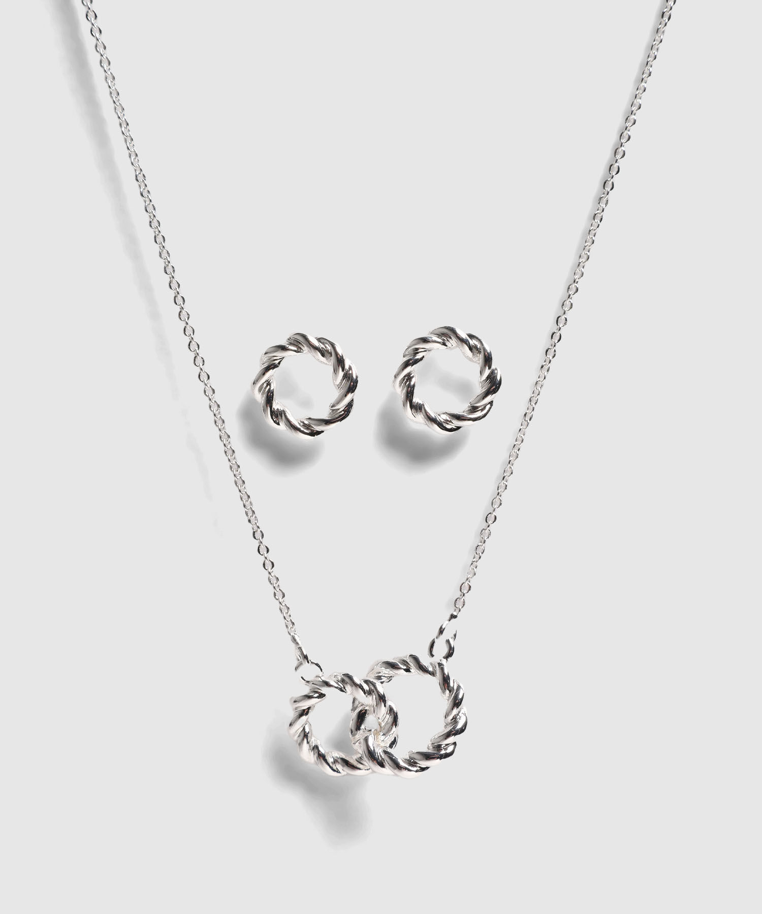 Set De Collar Y Aretes Trenzados Para Mujer