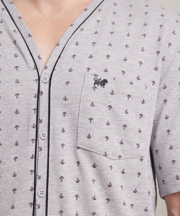 Pijama 2 Piezas Camisa Manga Cortay Pantalóneta Con Hiladillo