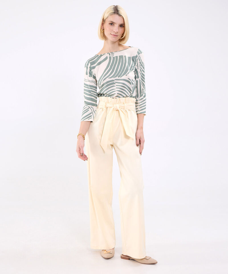 Pantalon Unicolor Con Cinturon
